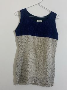 White Blue Top