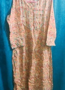 Peach Floral Kurti