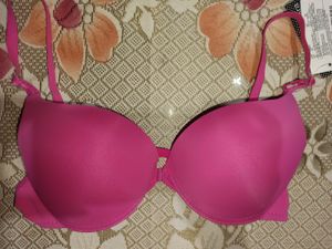 Pink Padded Push-up Bra with open front.