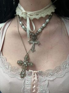 PRICE DROP Y2k Pinterest Rhinestone Cross Necklace