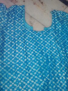 Blue Embroidered Kurti