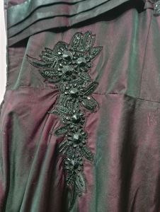 Partywear Wine Color Gown