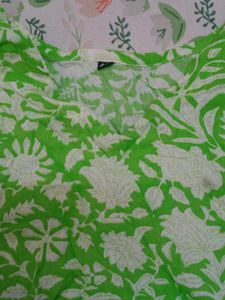 Floral Print Green Dress