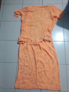 Vintage Orange Skirt Set