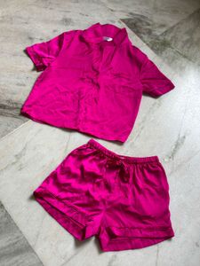 Hot Pink Silk Pajama Set