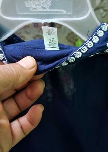 Navy Embroidered Kurti