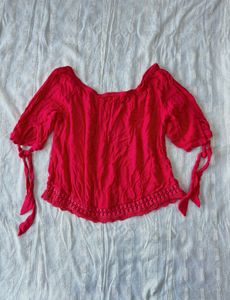 Pink Off-Shoulder Top