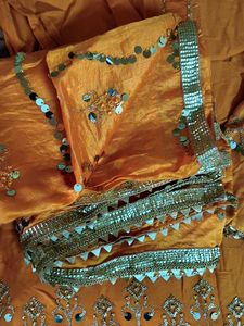Orange Embroidered Kurta Set