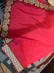 Elegant Pink &amp; Gold Saree