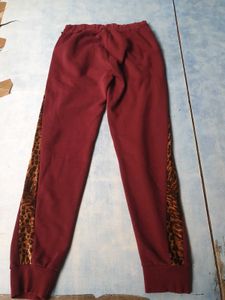 Burgundy Animal Print Joggers