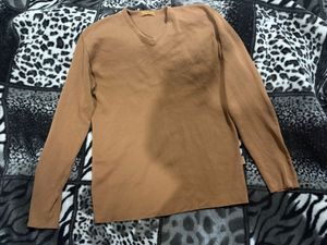 Women’s Brown V-Neck Long Sleeve