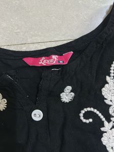 Black Embroidered Kurti/Top