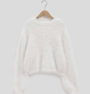 Fluffy White Sweater