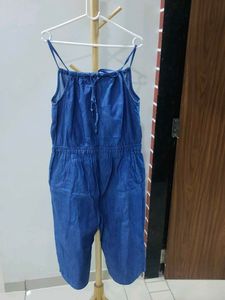 Denim Culotte Jumpsuit