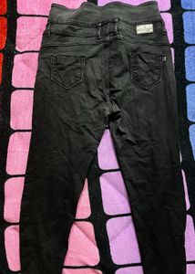 Hight Waist Slim Fit Black Jeans