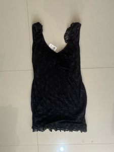 Elegant Black Lace Mini Dress