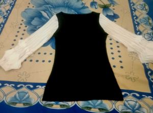Black Dress with Sheer Sleeves