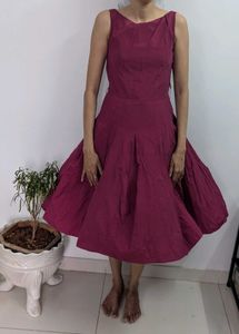 Zara Burgundy Super Flare Dress
