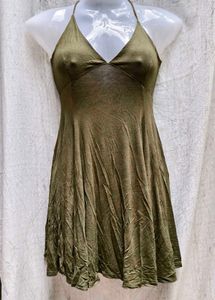 Olive Green Halter Dress