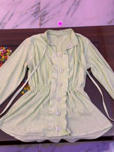 Mint Green Button-Down Top