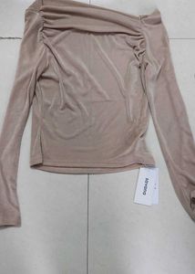 Beige Long Sleeve Top