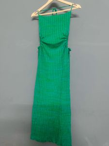 Green Ribbed Maxi Dress