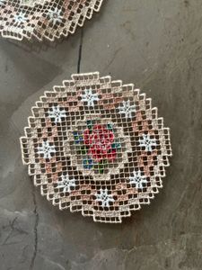 Set Of 8 Cutwork Coasters/unused