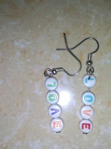 Handmade Beaded &#34;LOVE&#34; Earrings