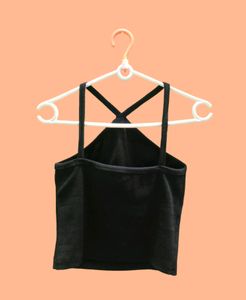 Black Crop Neck Knit Top 🖤