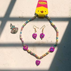 COMBO Multi Color BEADS Necklace Set With PENDANT