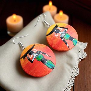 Unique Hand painted Terracotta Earrings