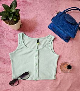 TOKYO TALKIES Mint Green Cropped Top
