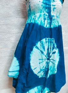 XL Size Dress Tie-Dye Sundress Plus Freebie Earing