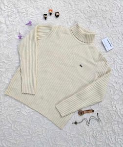 LACOSTE Cream Turtleneck Sweater