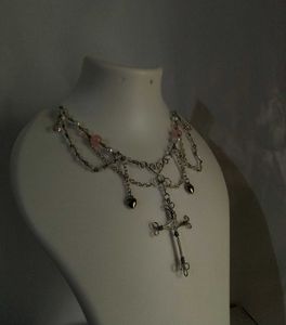 cross Charm Pink Necklace 🌷💓✨