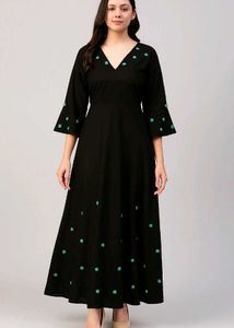 Black Embroidered Maxi Dress