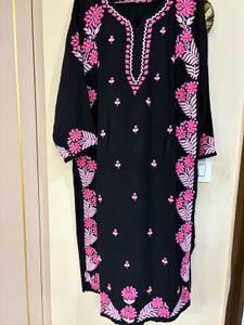 Black Chikankari Kurta