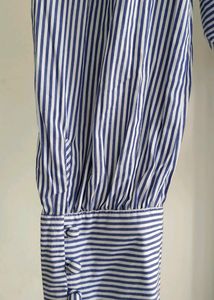 Striped Tie-Back Blouse