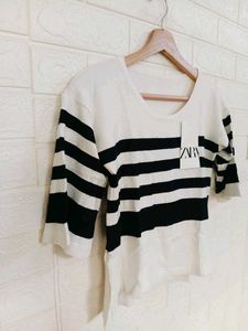 Striped Black &amp; White Top