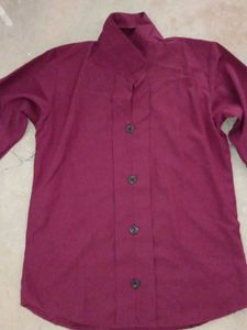 Maroon Button-Down Shirt