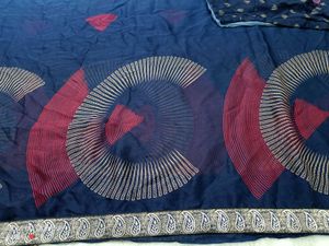 Elegant Navy Blue Saree with Accents