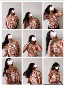 Off Shoulder Floral Top 🧡💐