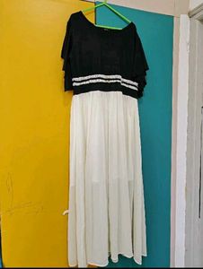 Elegant Black &amp; White Maxi Dress