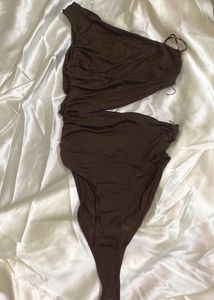 🤎 Zara Brown Cutout One Piece Swimsuit