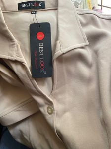 Peach Old Money Shirt With Puffed Sleeves