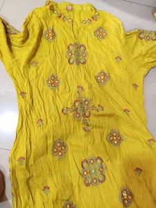 Yellow Floral Kurti