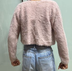 Pink Fuzzy Cardigan Set