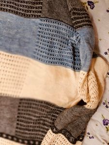 Blue and Beige Colour Top