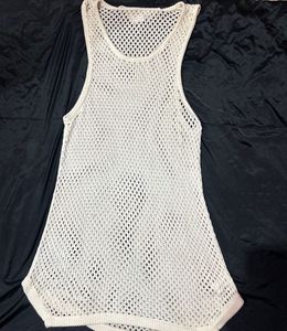 White Crochet Tank Top