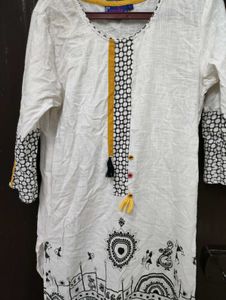 White Printed Kurta
